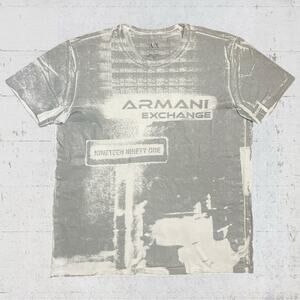Armani Exchange Y2K Distressed Grunge Graphic T Shirt Size Large